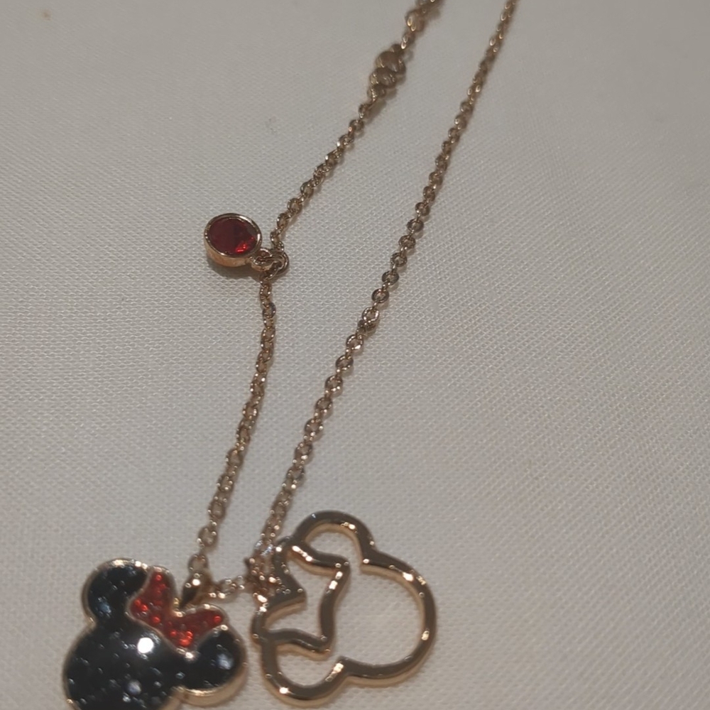 Gold and Black Heart Charm Necklace